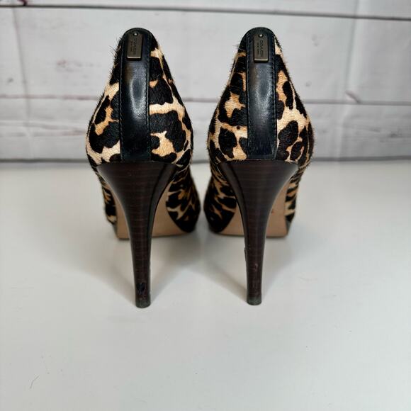 Coach | Giovanna Calf Hair Leopard Print Heels size 6.5 - Picture 3 of 10